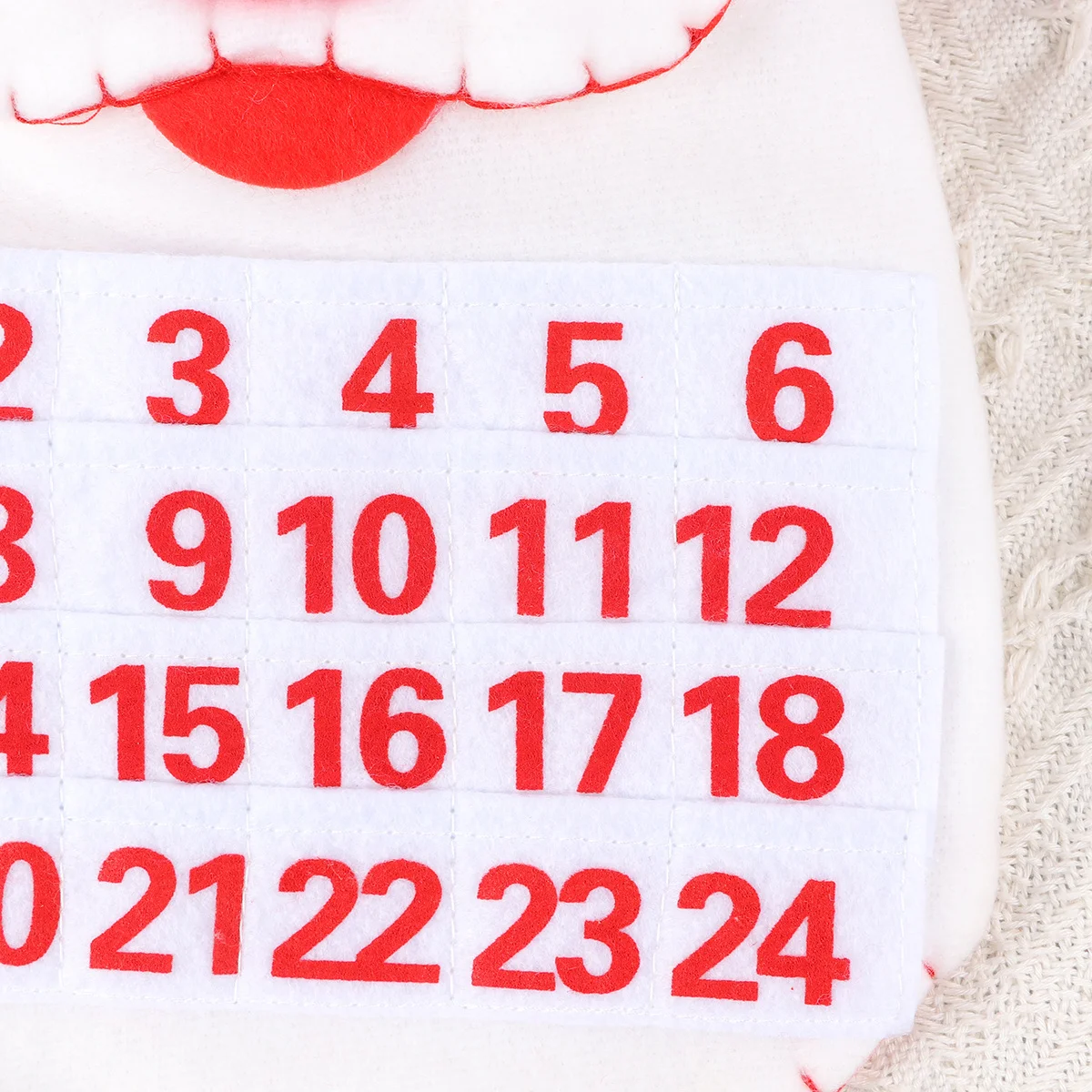 

Santa Head Christmas Advent Calendar Hanging Wall Countdown Calendar Fabric Festive Holiday Decoration Supplies