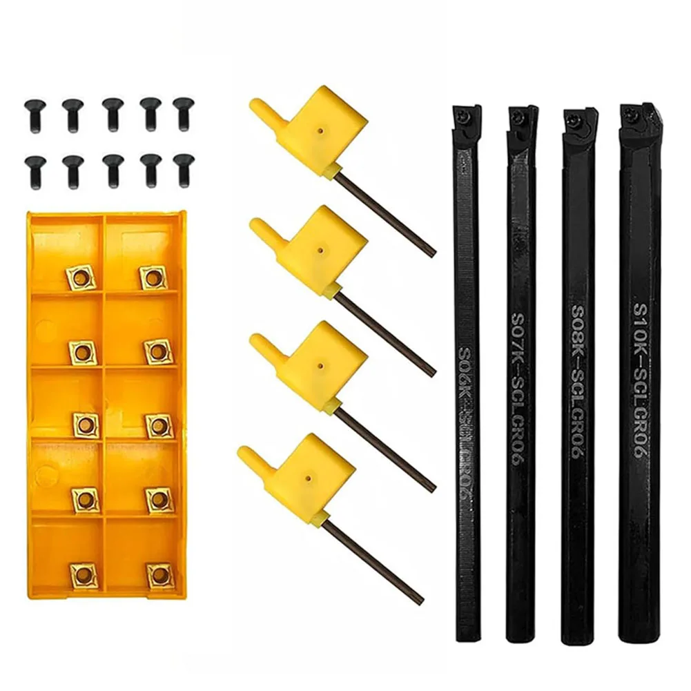 

Metal Fabrication Boring Bar Set Carbide Turning Tools CNC Turning Tool Kit Machining Tools Multi-layer Coated