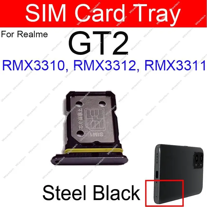 For Realme GT Neo 3 3T GT 2 Pro SIM Card Tray Socket  Card Reader Holder Slot Replacement Parts