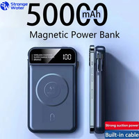 50000mAh Power Bank Wireless Fast Charging Magsafe Battery Magnetic Digital Display Power Bank For Iphone Xiaomi Samsun Huawei