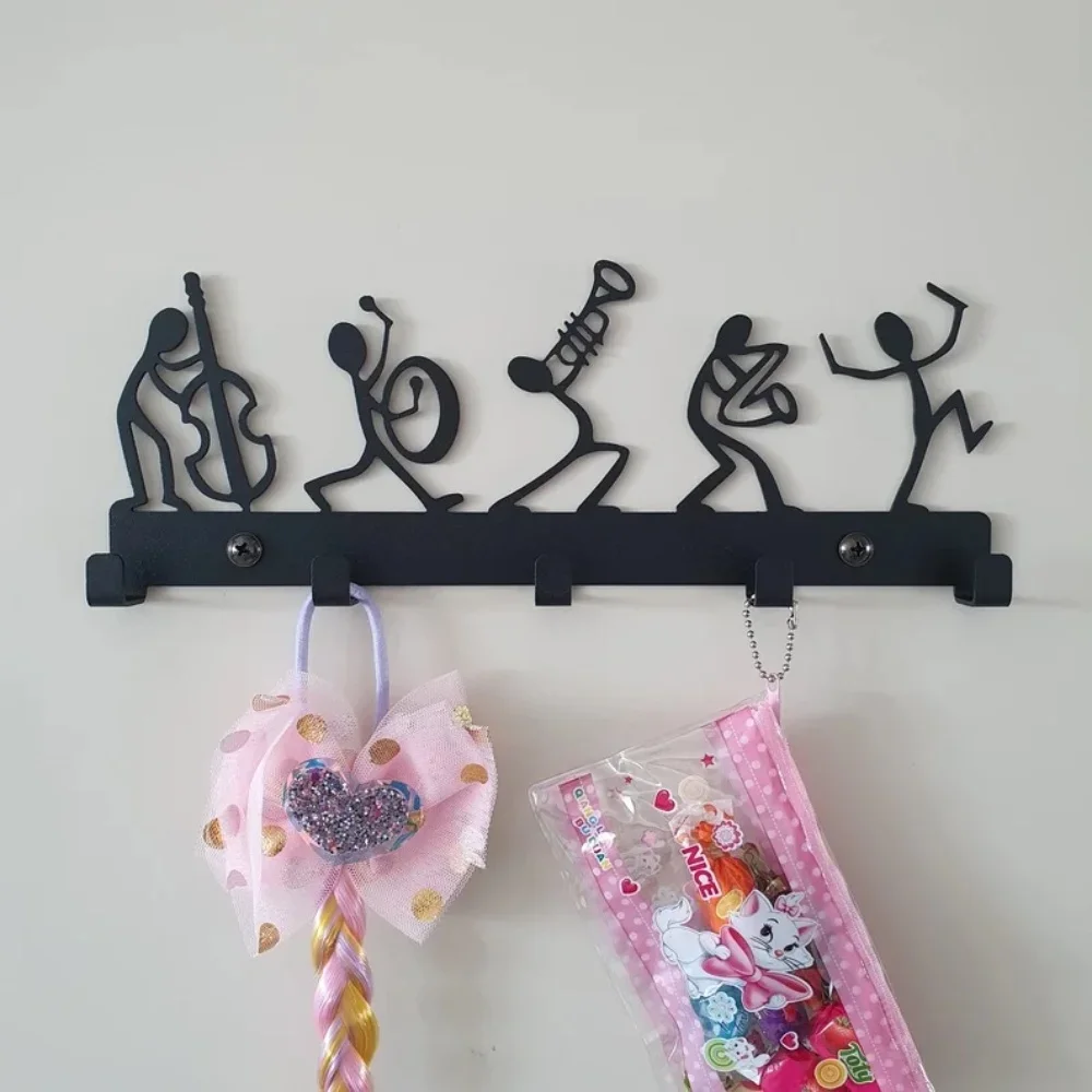 Wall Mounted Coat Rack, Wall Hooks, Clothes Hangers, Vintage Black Metal Key Holder, Hook for Wall, Iron Art, Coat Hanger