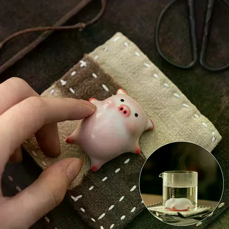 Bubbling Tea Pet Piggy Cartoon Ceramic Tea Cup Little Pig Spit Bubbles Water Mug Funny Gift Home Decoration Tea Accessories