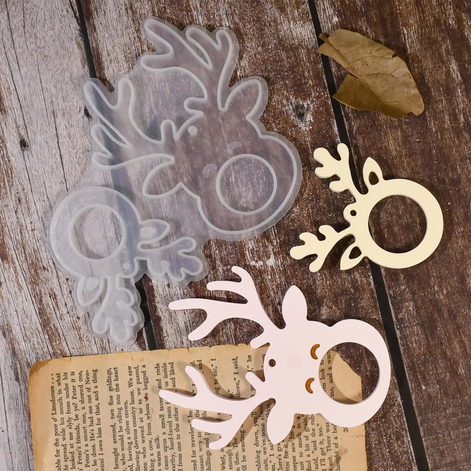 Stampo in silicone natalizio riutilizzabile facile da rilasciare albero di Natale ciondolo renna stampo in silicone per bambini adulti coppie di famiglia