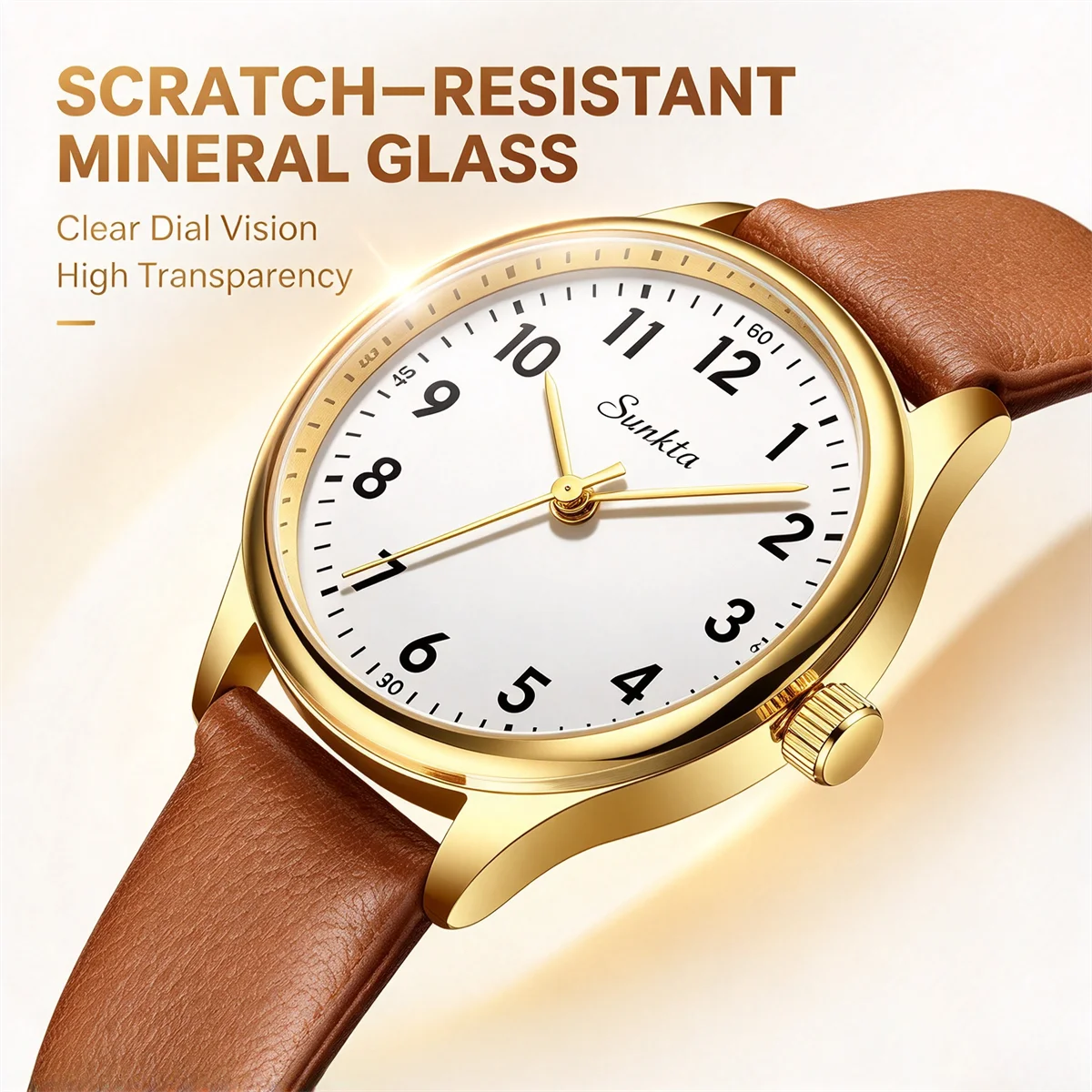 SUNKTA New Fashion Luxury Women's Quartz Watches Elegant Leather Watches for Women Waterproof Simple Ladies Watches Reloj+Box