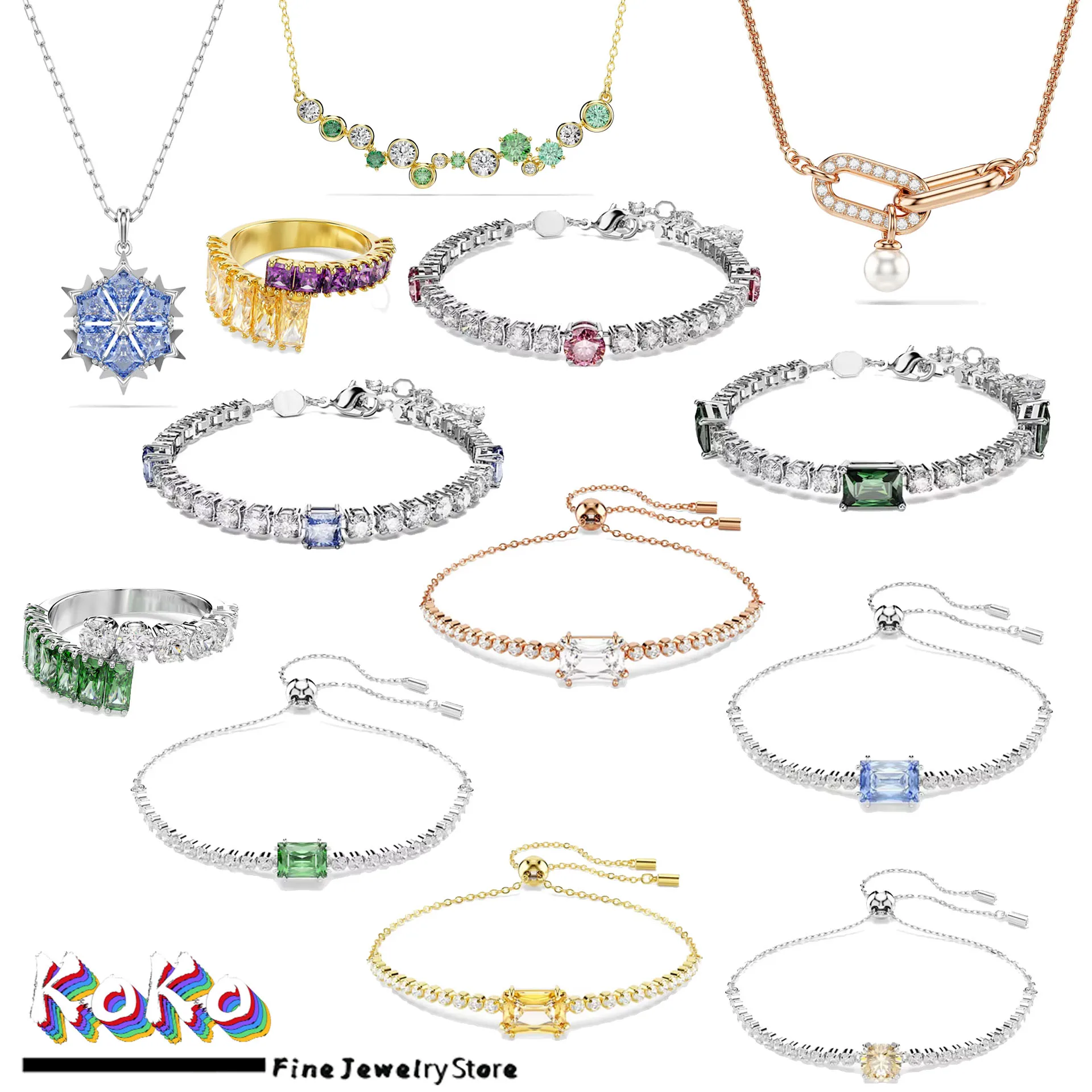 

Original 2025 Zircon Crystal Women Bracelet Charm Fine Jewelry Set for Women Geometric Bracelet Romantic Accessories Gift