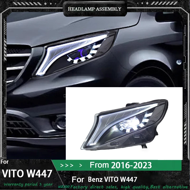 Headlight Suitable For 2016-2024 Mercedes Benz Vito W447 Refit Streaming Turn Signal Light Full LED DRL Auto Accessory Assembly
