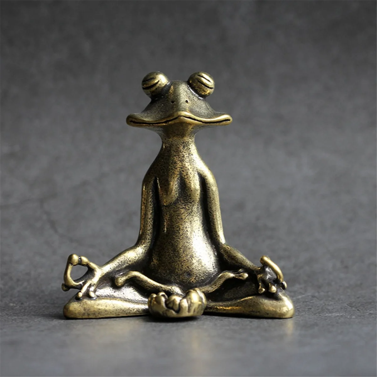 Vintage Brass Meditation Frog Statue Ornaments Animal Sculpture Incense Burner Home Decor