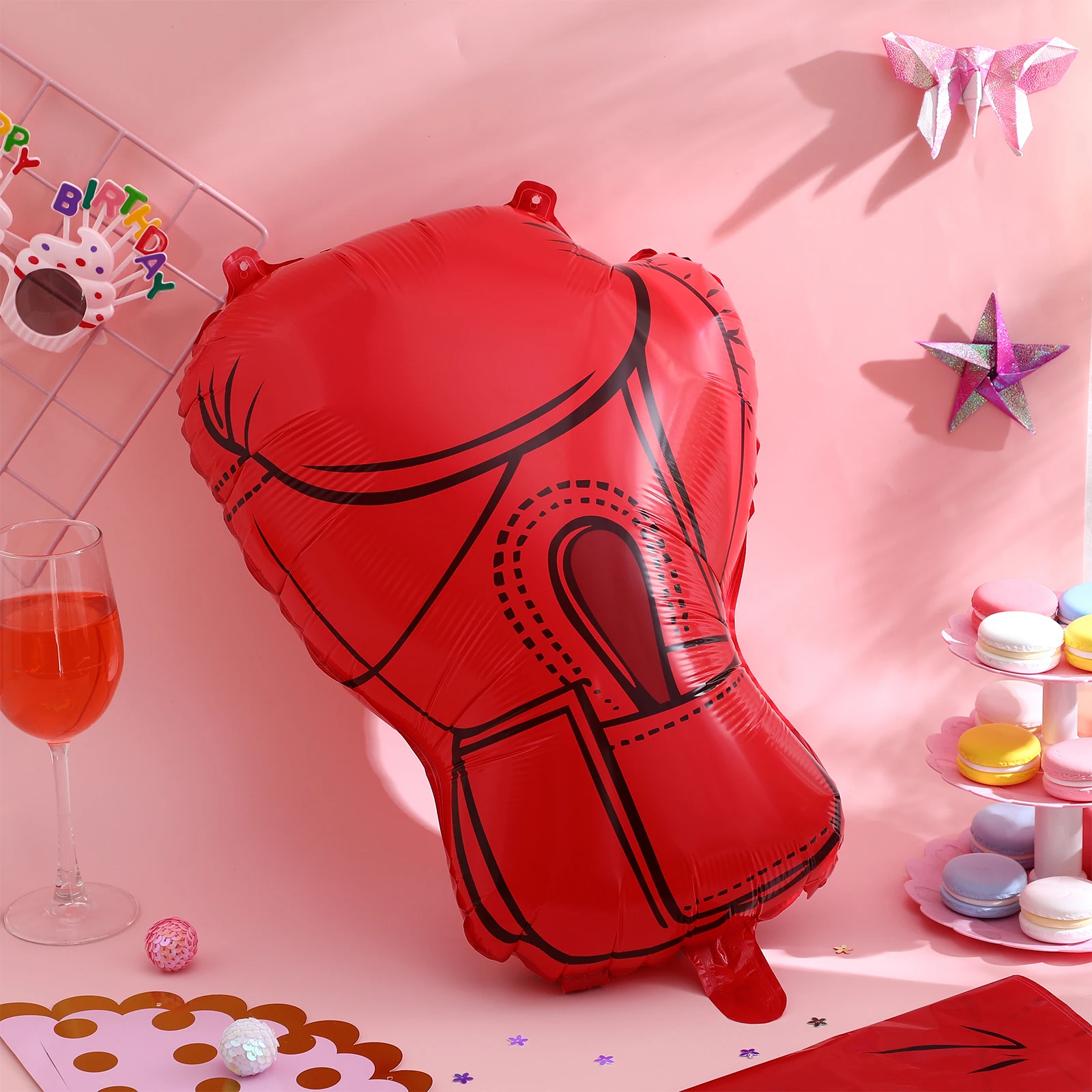 

10Pcs Foil Balloon Set Boxing Theme Gloves Decor for Men Birthday Party Sports Event Celebration Supplies Boys Birthday Balloons