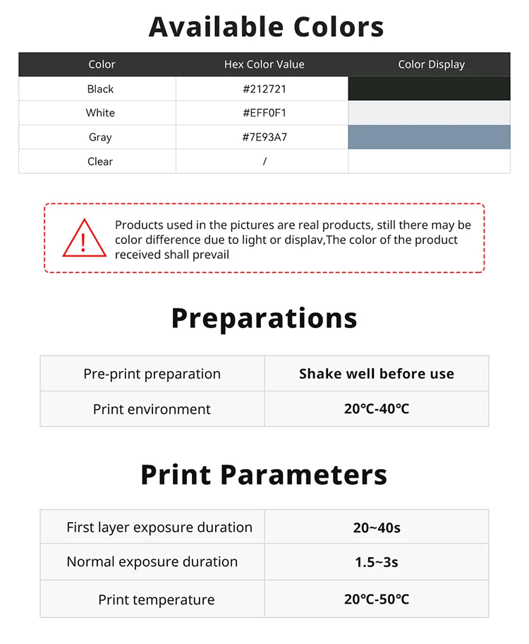 ANYCUBIC UV Tough Resin 2.0 Flexible 3D Printing Material For Photon Mono LCD 3D Printer 405nm High Precision 3D Printing Resion