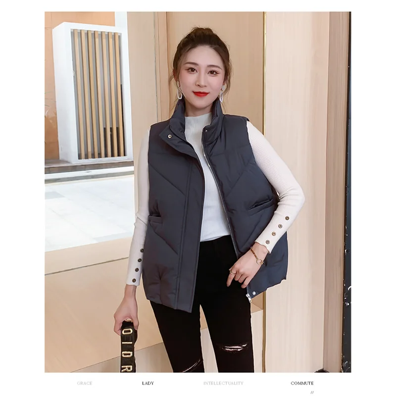 

Women's New Style Minimalistic Keep Warm Loose Waistcoat Fashion Temperament Down Jacket Recreational Comfortable Winter Coat