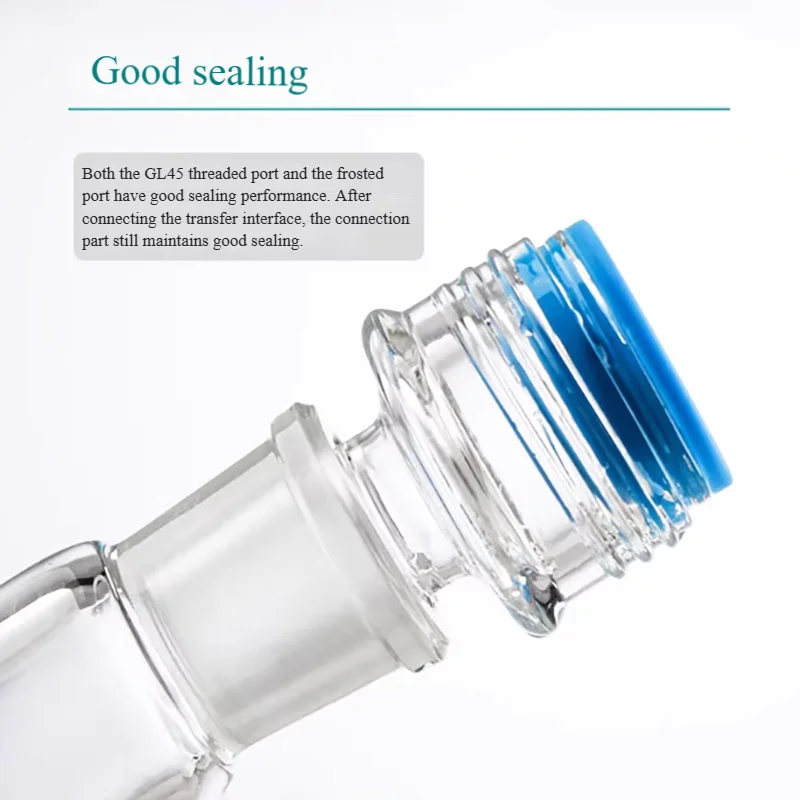 High borosilicate glass threaded GL45 screw mouth with ground stopper can be transferred to ground mouth flask