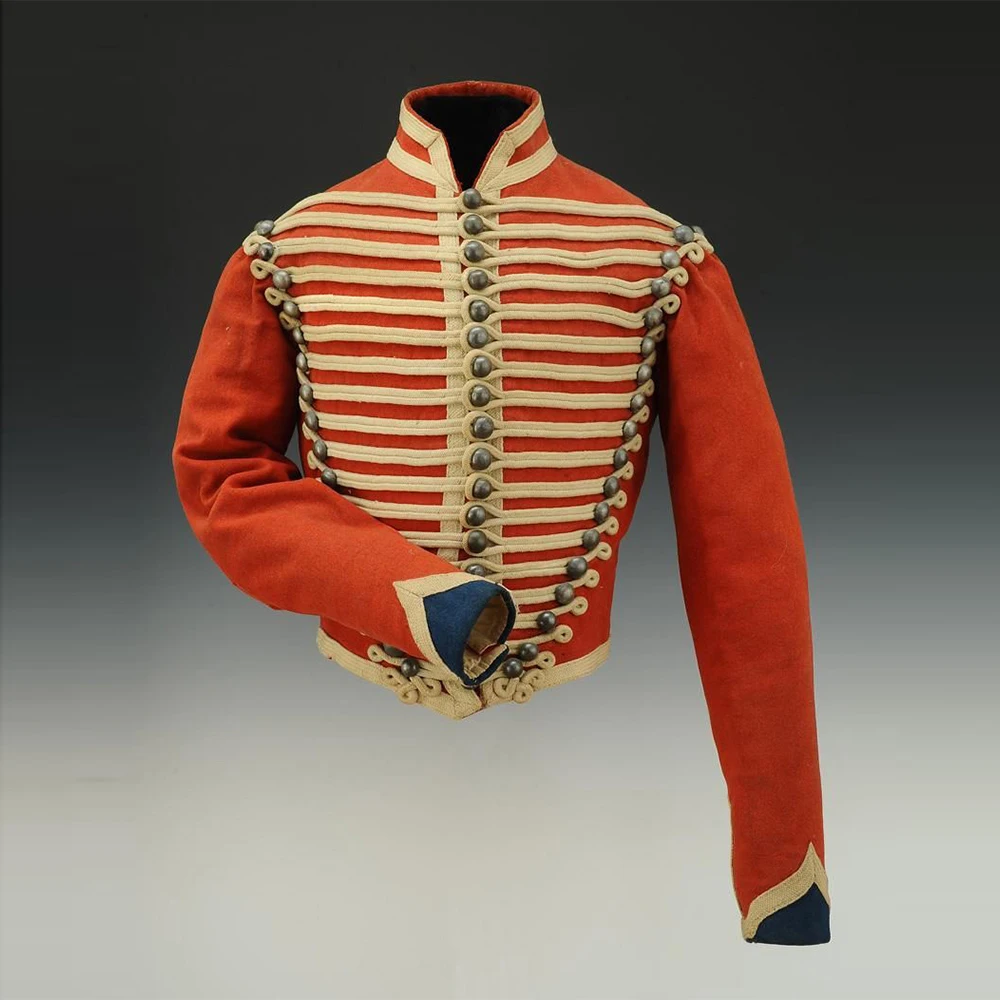 

1845s Empire General Uniform Tudor Elizabethan King Red Military Jacket Victorian Royal Officer Coat Civil War Hussar Outfits