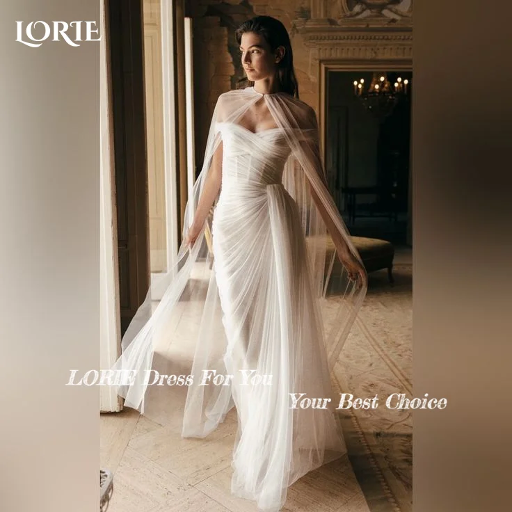 LORIE – robe de mariée plissée en Tulle, épaules dénudées, ligne a, fente, style Boho, nouvelle collection printemps, robes de mariée personnalisées pour femmes