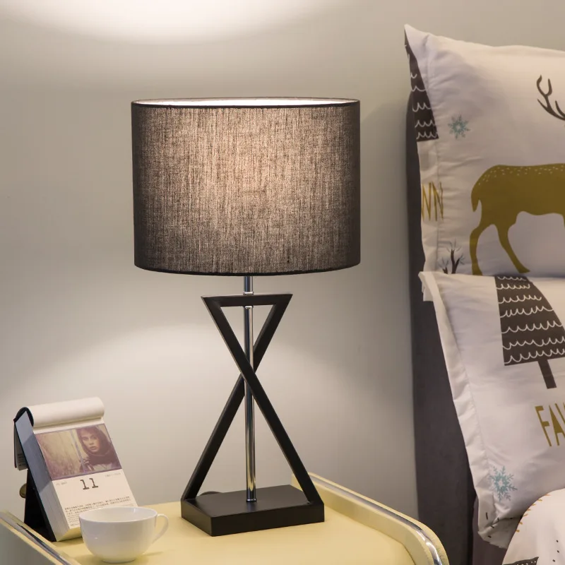 

Nordic modern table lamp bedroom bedside lamp simple creative living room home hotel warm and romantic bedside counter lamp
