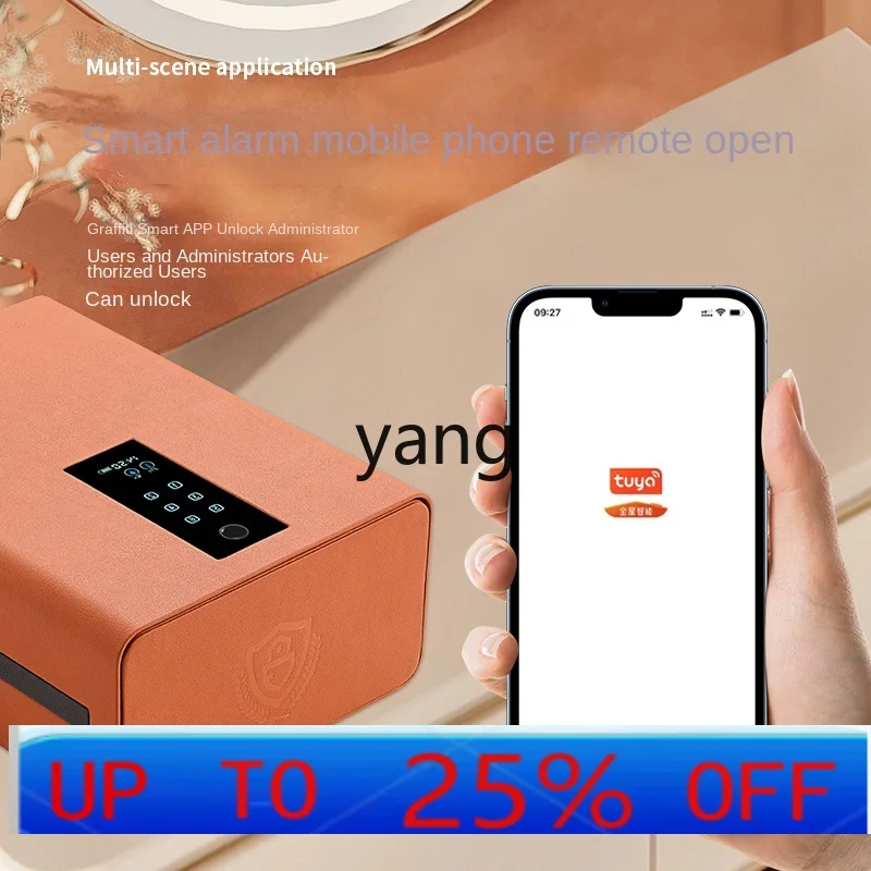 

CX fingerprint password drawer safe office home jewelry storage drawer all steel leather embedded safe