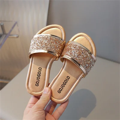 Anti-slip Wear-resistant Soft Bottom Multi-color Girls Flat Slippers, Girls Comfortable Summer PU Flip-flops Code 26-36