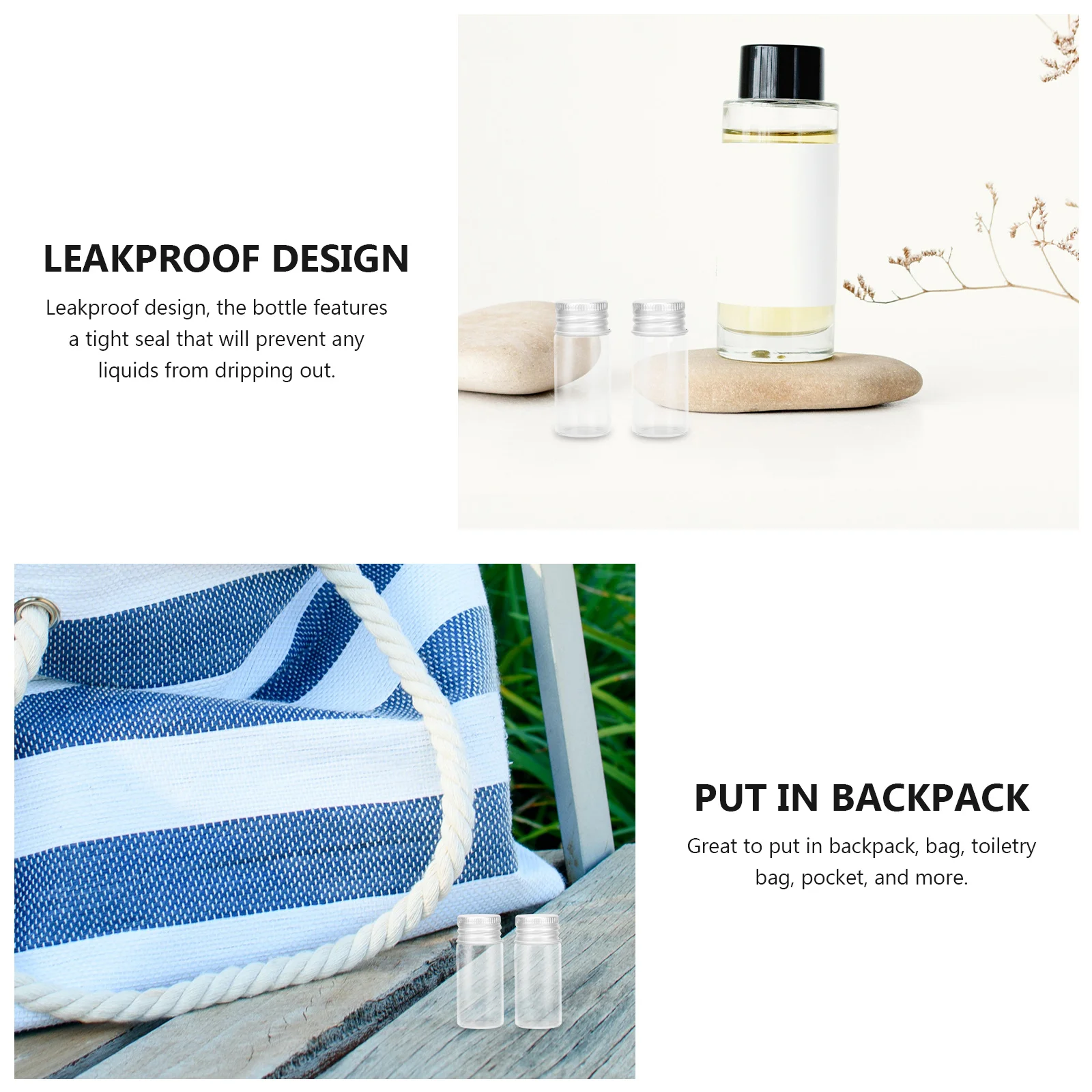 

10Pcs Medical Ink Bottles Mini Glass Leak-Proof Travel Essential Oil Sample Containers Essential Oil Bottles