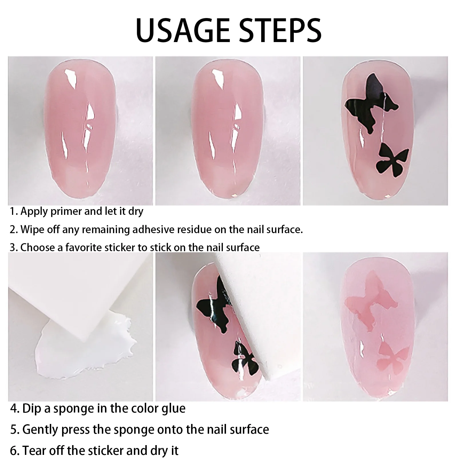 6 Blatt Multi Form Nail Art Aufkleber Französisch Stil Maniküre Airbrush Aushöhlung Aufkleber für Mutter Frauen Freundinnen Töchter