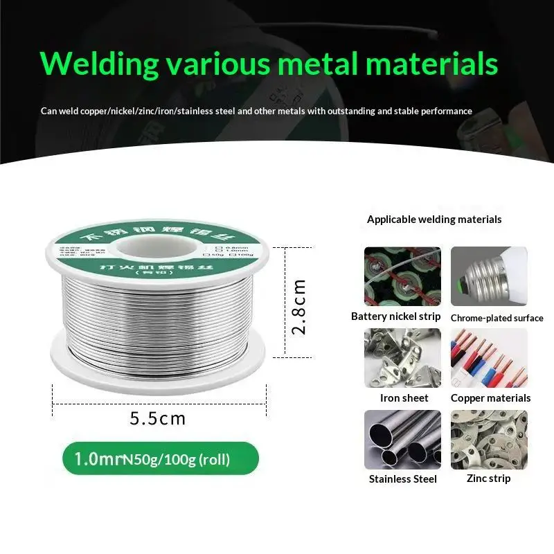 0.8mm 1.0mm Soldering Wire Rosin Core Solder Roll 20g 50g 100g No Clean Flux Electronic Welding Tool