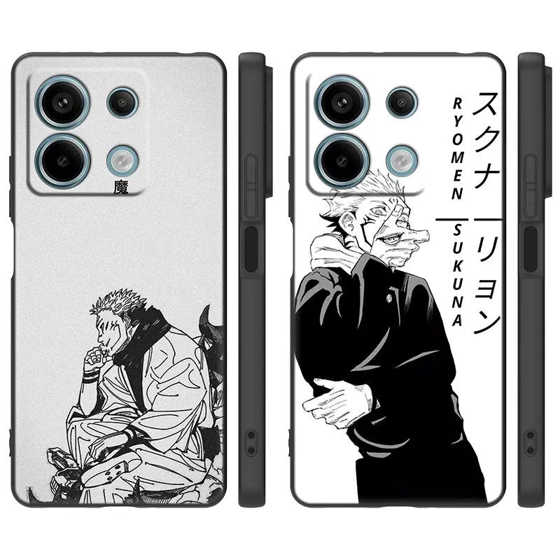 Anime Ryomen Sukuna Cartoon Case For Xiaomi Redmi Note 13 Pro Plus 5G 11T 10T 9S Pro Redmi 13C 12R 12C 10C 10A 9T 9C 9A 70 Pro