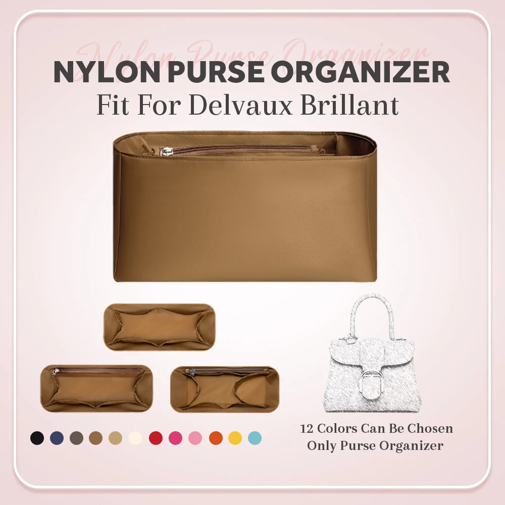 

Nylon Purse Organizer Insert, Inside Storage Bag Fit for Delvaux Brillant Handbag Mini Inner Liner Bag Cosmetic Organizer Insert