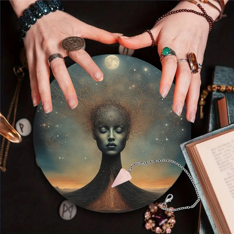 Astrological Chart Creative Divination Pendulum Pad Crystal Ritual Pad Altar Decoration Energy Plate Healing Meditation Board