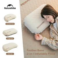 Naturehike-almohada inflable para acampar 2 en 1, portátil, impermeable, ajustable, Lumbar, cómoda almohada de viaje al aire libre