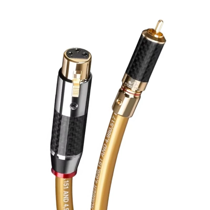 Cable Cardas 2RCA a 2XLR de fibra de carbono chapado en rodio Cable RCA a XLR altavoz HiFi micrófono amplificador Cable Mixe