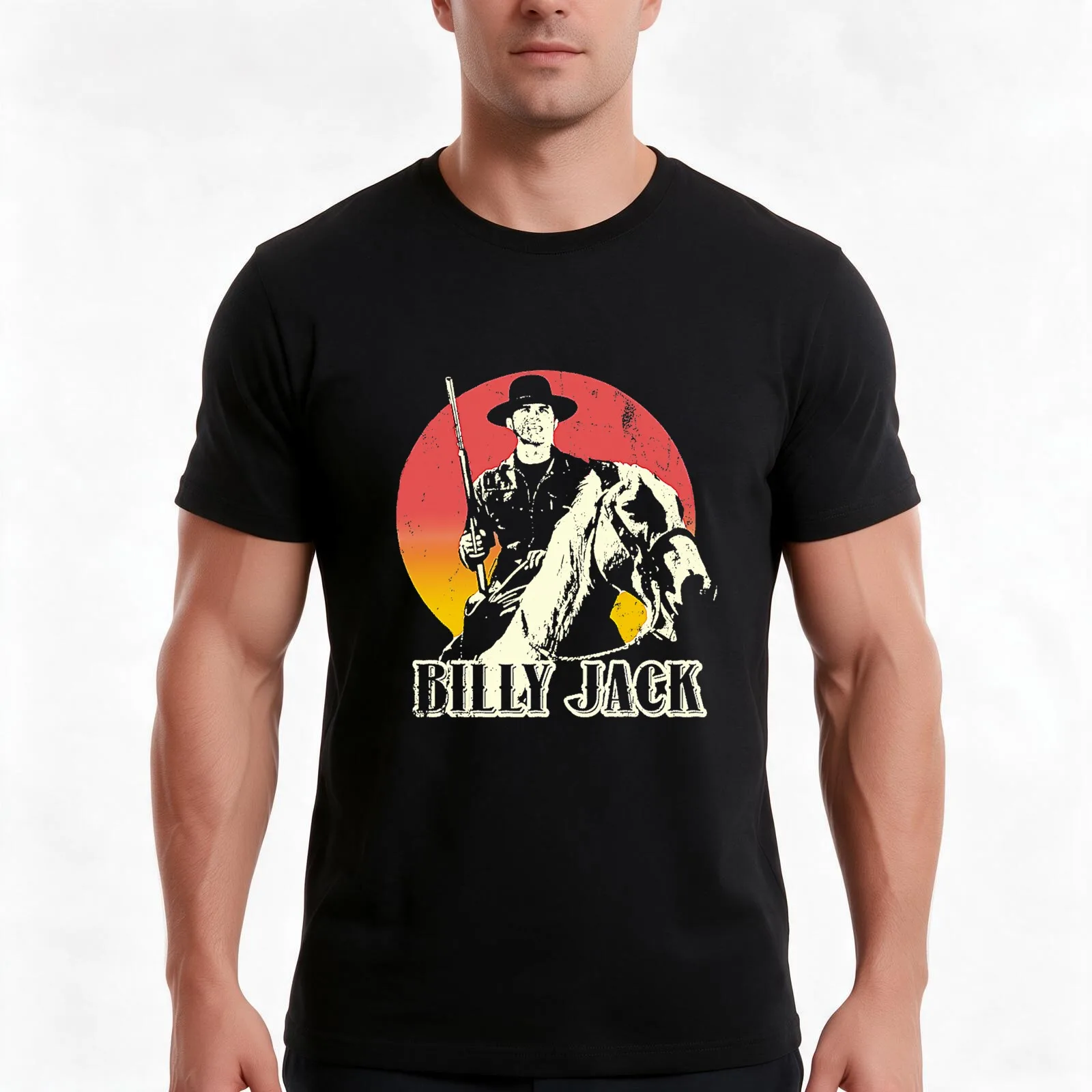 Retro Vintage Billy Jack distressed T-Shirt, Summer Casual Cotton Tee, Oversized Streetwear Tops, Vintage Graphic Print