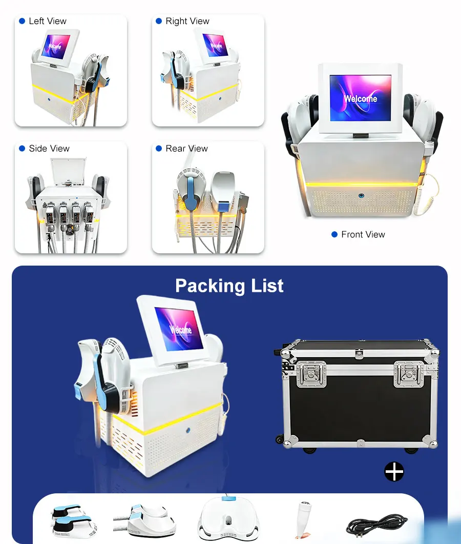 EMS 6500W 15T HIEMT Sculpt 4Handles Non-invasive Fat Loss Muscle Build Butt Lift Skin Tighten Contour Machine For Salon Home
