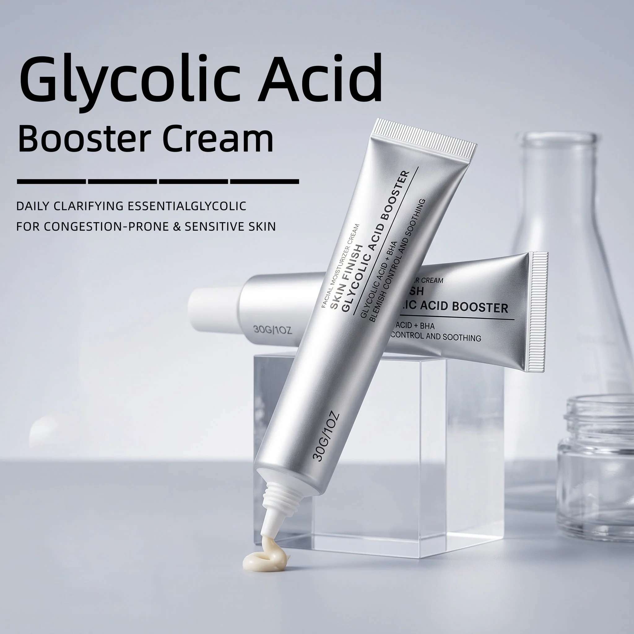 Centella Asiatica Shot Booster Cream Improve Rough Skin Boost Facial Radiance Gentle Exfoliating Lightweight Skincare Face Cream
