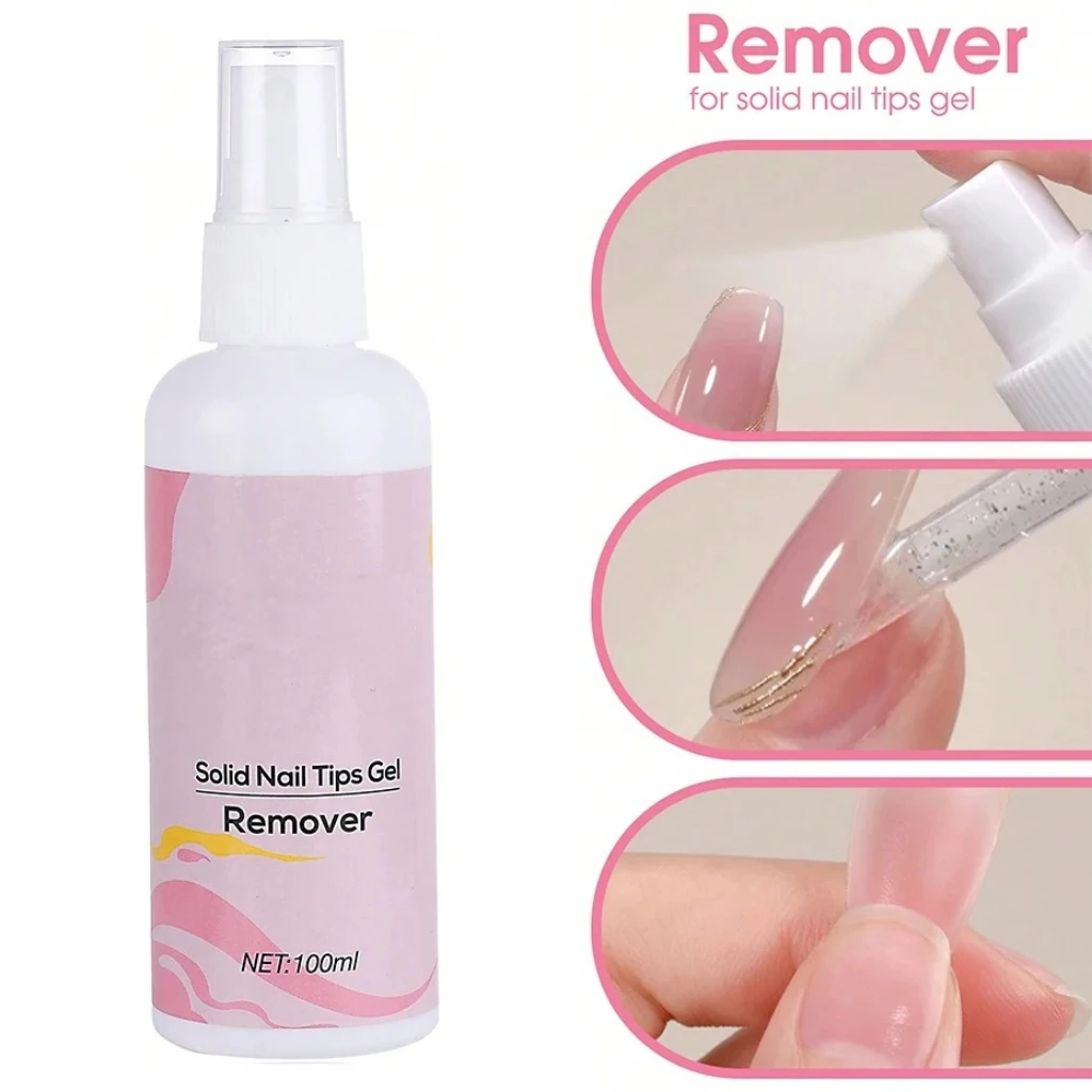 100 مللي أظافر صناعية نصائح المواد اللاصقة الصلبة هلام مزيل مسمار السائل سهلة لينة مزيل اضغط على الأظافر هلام نصائح وهمية مزيل أدوات #1