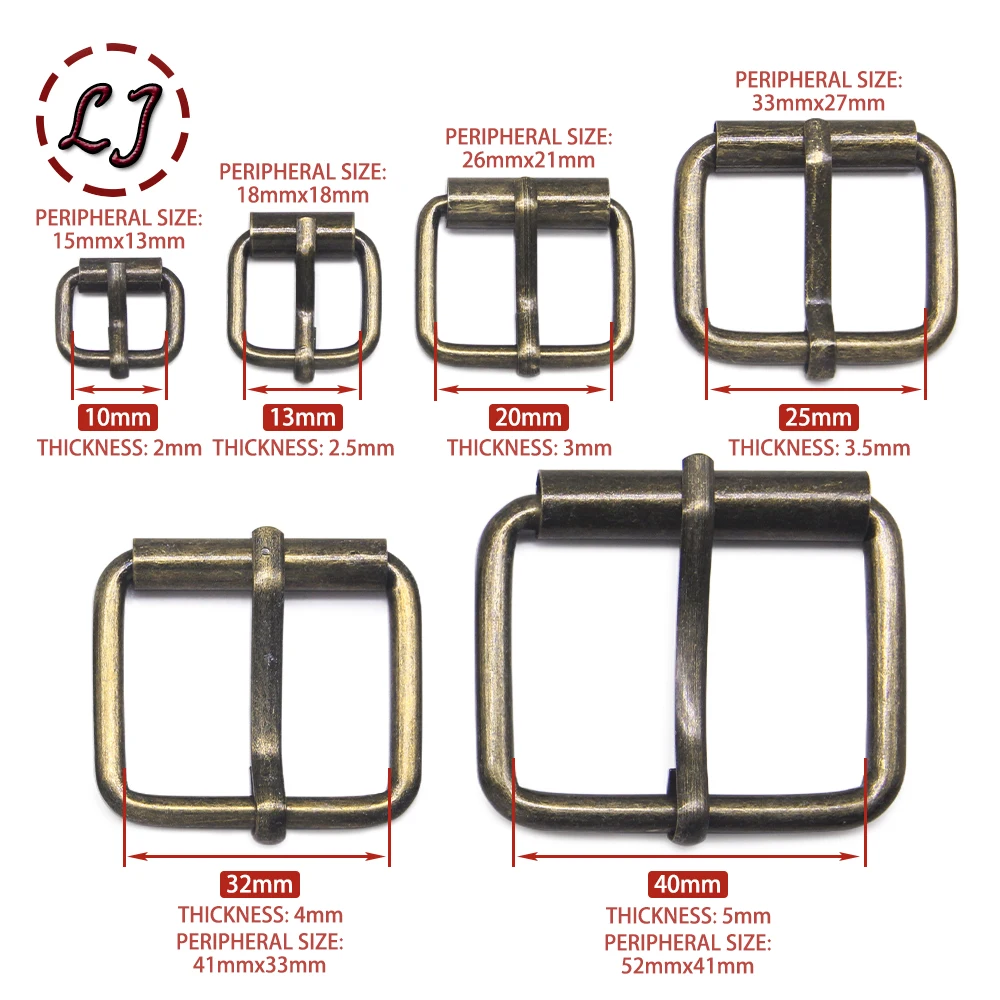 New 10pcs/lot 10mm/20mm/25mm/30mm/40mm silver bronze gold Square metal shoes bag Belt Buckles decoration DIY Accessory Sewing