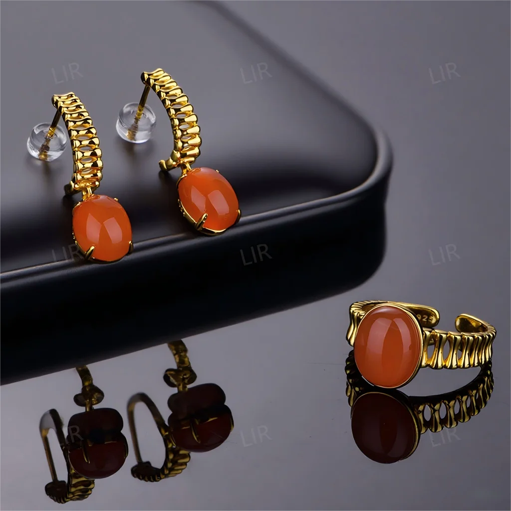 أقراط LIR النسائية: تصميم بسيط على شكل عظمة الثعبان Nanhong الطبيعية الكبيرة |   تتضمن شهادة الأحجار الكريمة