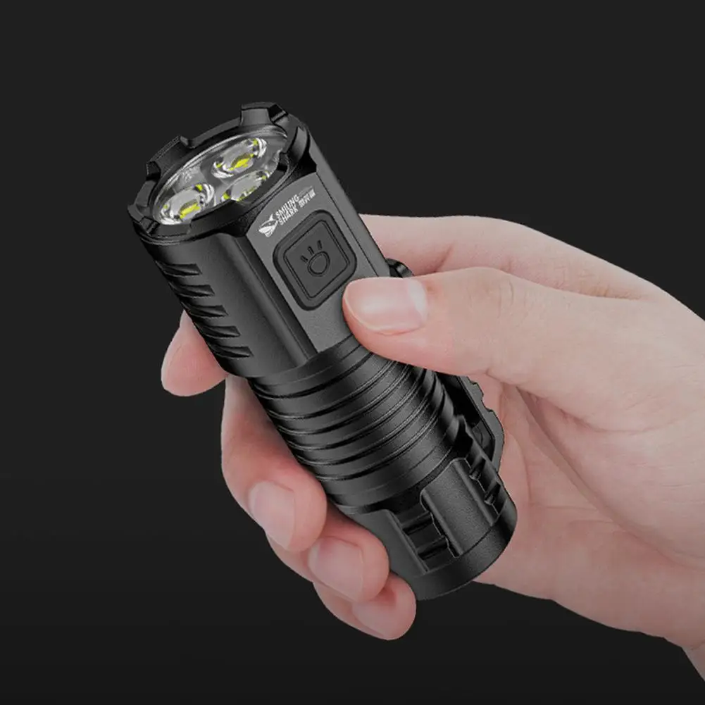 Three-Eyed Monster Mini Flash Super Power Flashlight Flashlight Strong Light Rechargeable Super Bright, Portable Lighting