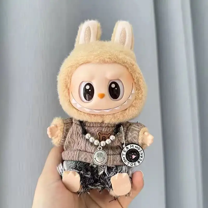 

For Labubu V1/v2 Sitting Baby Clothes Christmas Dress Up Bear Overalls Cute Macaron Labubu Accessories Cute Decoration Clothes