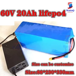 lithium 60v 20Ah lifepo4 battery Lithium iron phosphate for 1500w 3000w bike scooter Tricycle motorcycle Go Cart +5A charger