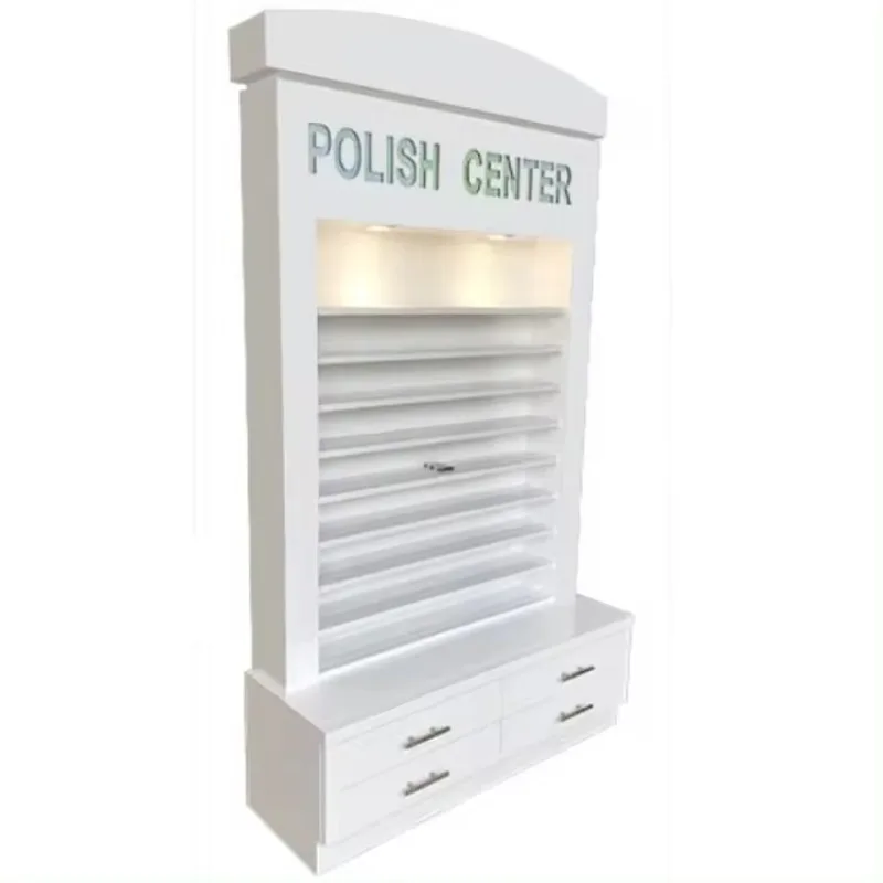 

Fashionable style modern white made display stands nail polish rack