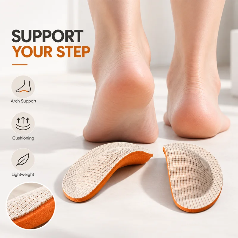 Unisex Foam Arch Support Pads, Comfortable Invisible Foot Cushions for Daily Walking and Standing