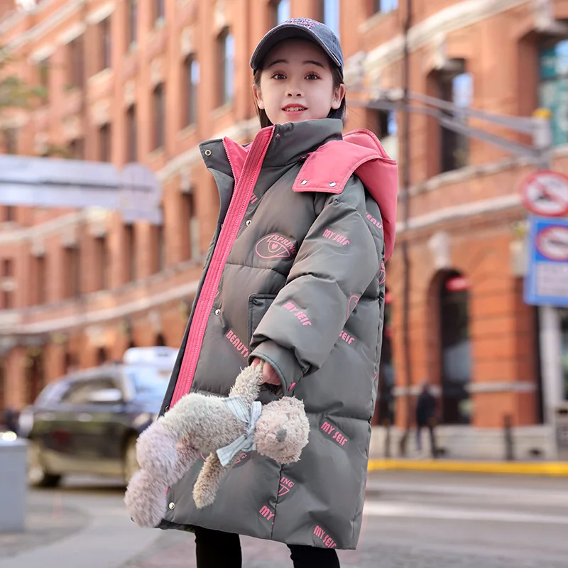 OLEKID 2025 Winter Down Jacket For Girls Thick Warm Long Teenage Girl Jacket Coat 5-12 Years Kids Parka Children Girl Outerwear