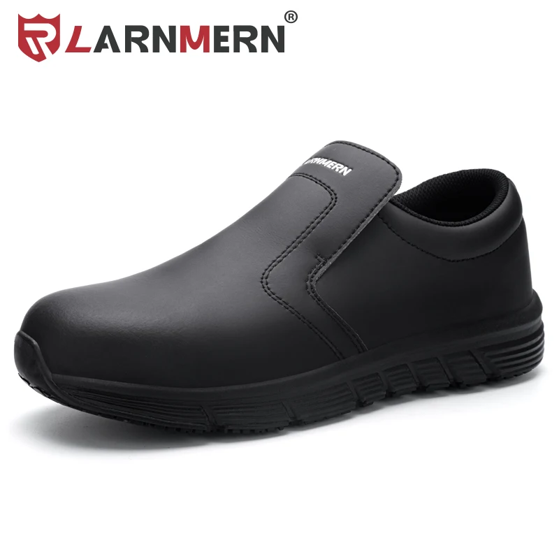 Larnmern-zapatos de Chef resistentes para hombre, calzado de trabajo antideslizante e impermeable, a prueba de aceite, de seguridad, para Hotel y restaurante, talla grande