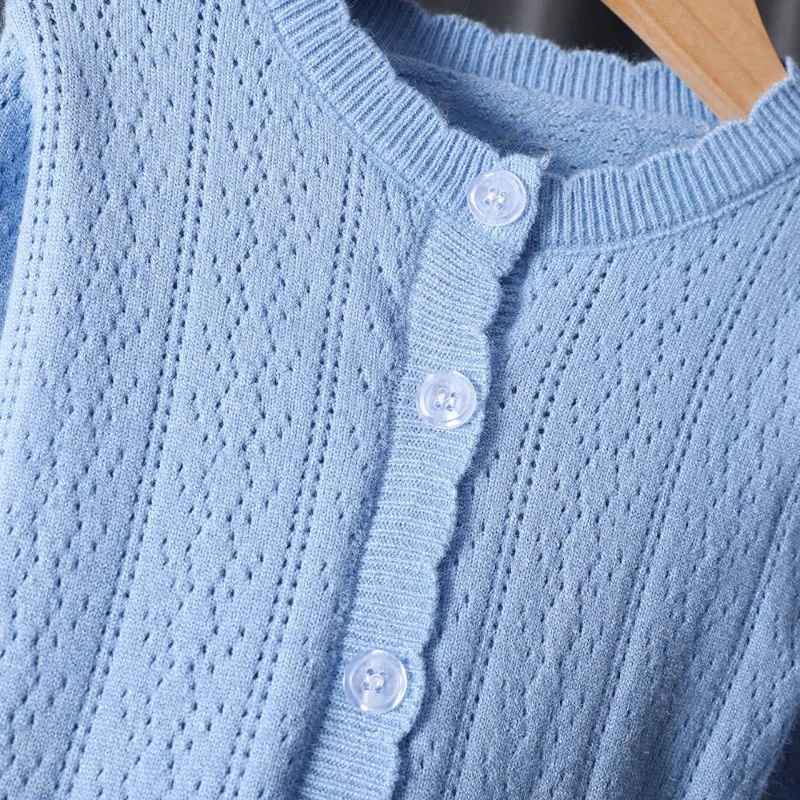 Kids Girls Fall Winter Clothes Baby Girls Knitting Cardigan Cute Sweater Coat Blue Knitted Sweater Toddler Soft Knitted Sweater