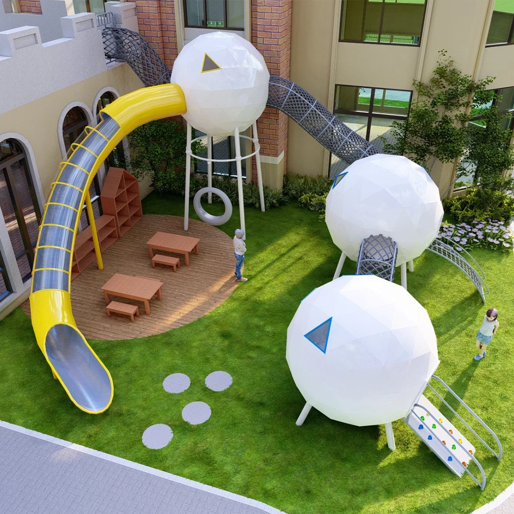 High Quality 2025 New Design Commercial Outdoor Playground Equipment Large Outdoor Playground Games Custom Colorful Kids Slide
