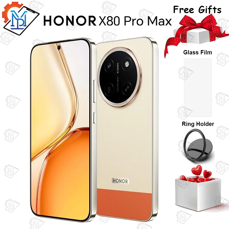 Original HONOR X80 Pro Max 6.8“ 120Hz AMOLED Display Snapdragon 6 Gen 5 MagicOS 10 Camera 50MP Big Battery 11000mAh Smartphone