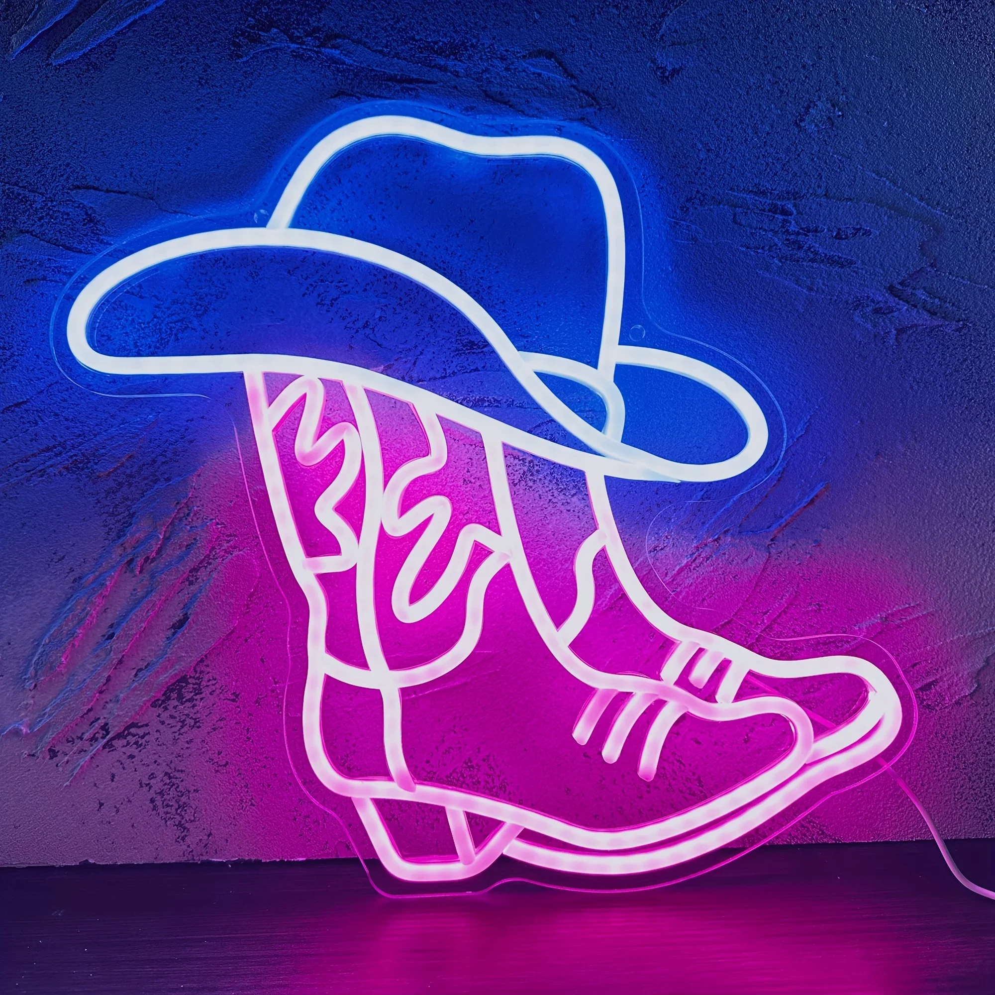 

Cowboy Boot and Hat LED Neon Sign- Perfect for Game Room, Bedroom, Party, Bar, Wedding, Christmas, Birthday Gift