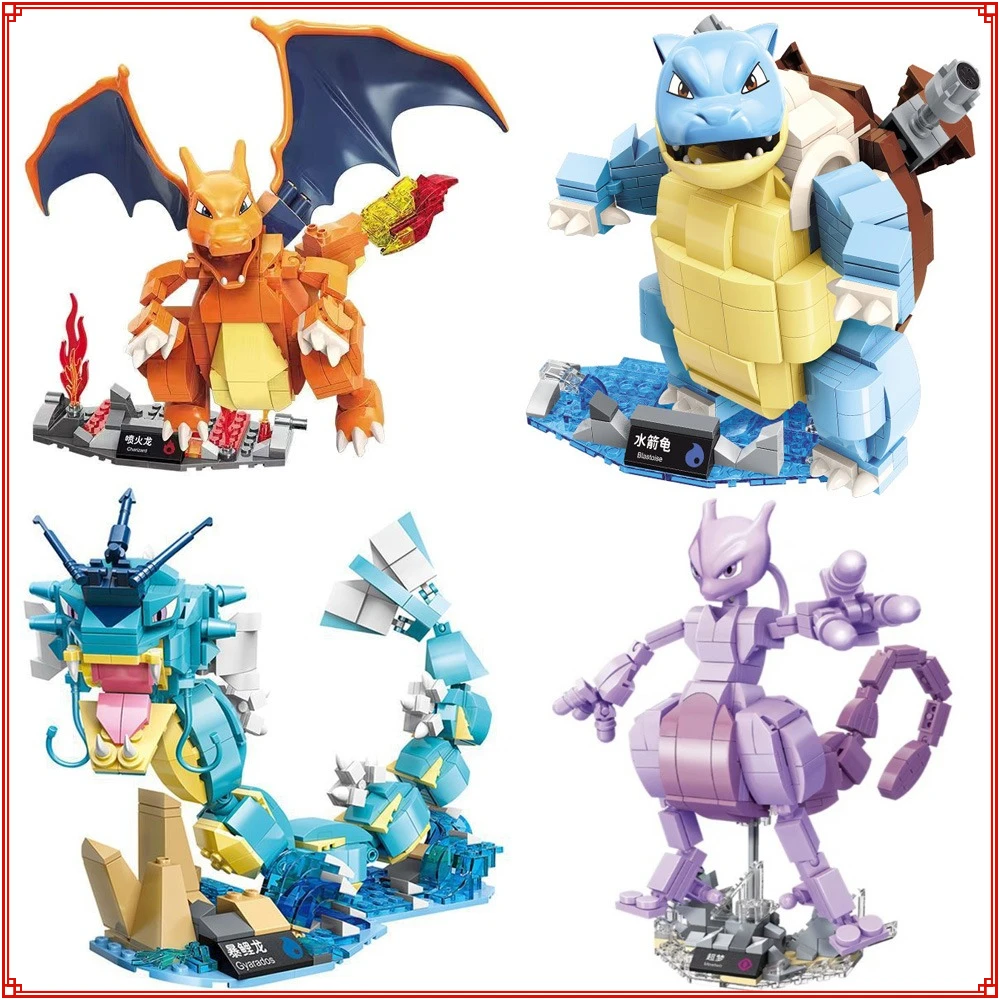 Keeppley Original DIY Assembled Building Blocks Fire Breathing Dragon Water Arrow Turtle Cartoon Model Ornaments Toy Kids Gifts