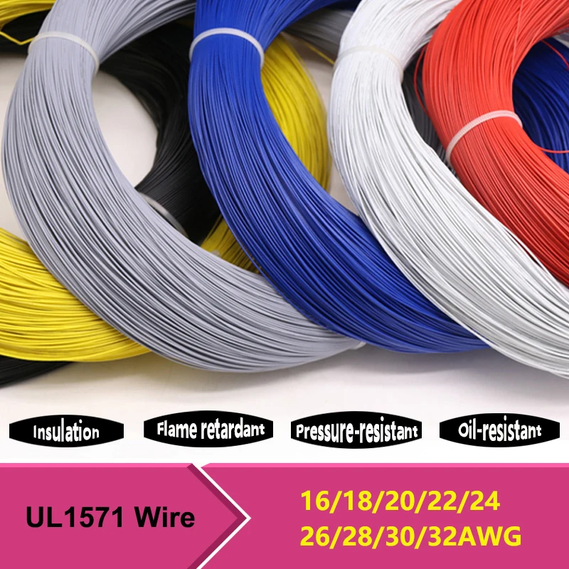 UL1571  Electronic Wire 32 30 28 26 24 22 20 18 16 AWG PVC Insulated Tinned Copper Environmental DIY Cord LED Line