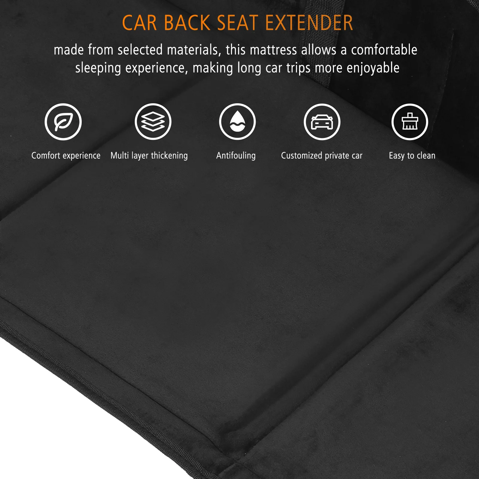 المقعد الخلفي فراش تمديد لوحة المدمجة سيارة المقعد الخلفي موسع نونسليب غطاء قابل للغسل للطي المقعد الخلفي السرير لشاحنة الدفع الرباعي #2