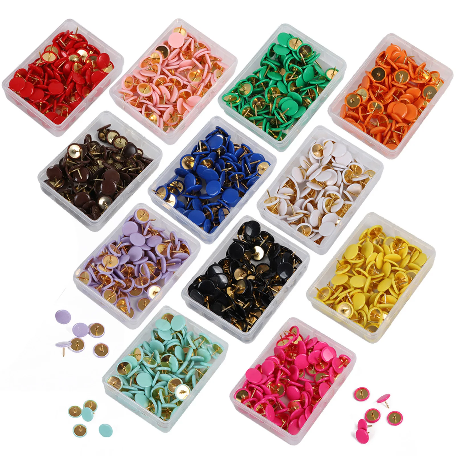 100pcs Push Pins for Cork Board Decorative Colored Thumb Tacks for Cork Board Pinning Reminder Notes