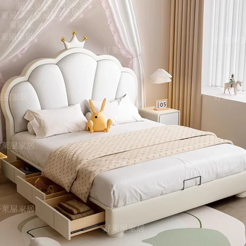 Girls Castle Massage Bed Bedroom Frame Queen Modern Wooden Bed Sleeping Princess Human Dog Letto Matrimoniale Unique Furniture